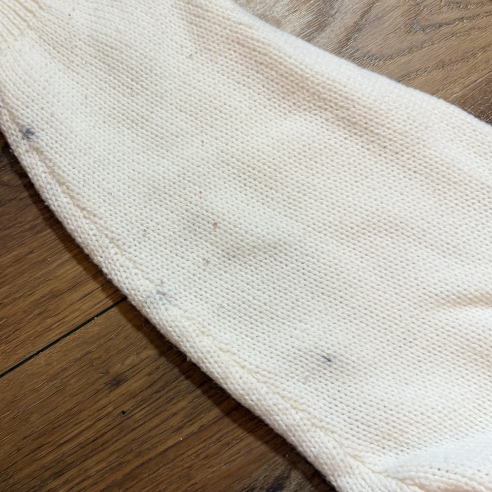 Vintage Korean Sweater Vintage Geometric Cream Mock Neck Knit Sweater 80’s 90’s - Picture 15 of 16